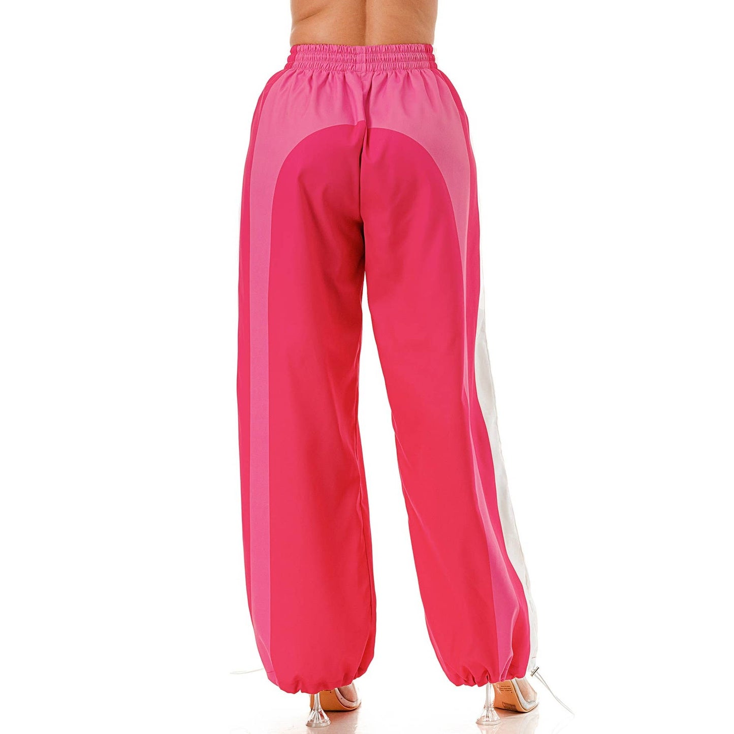 Plus Drawstring Elastic Waist Windbreaker Pants
