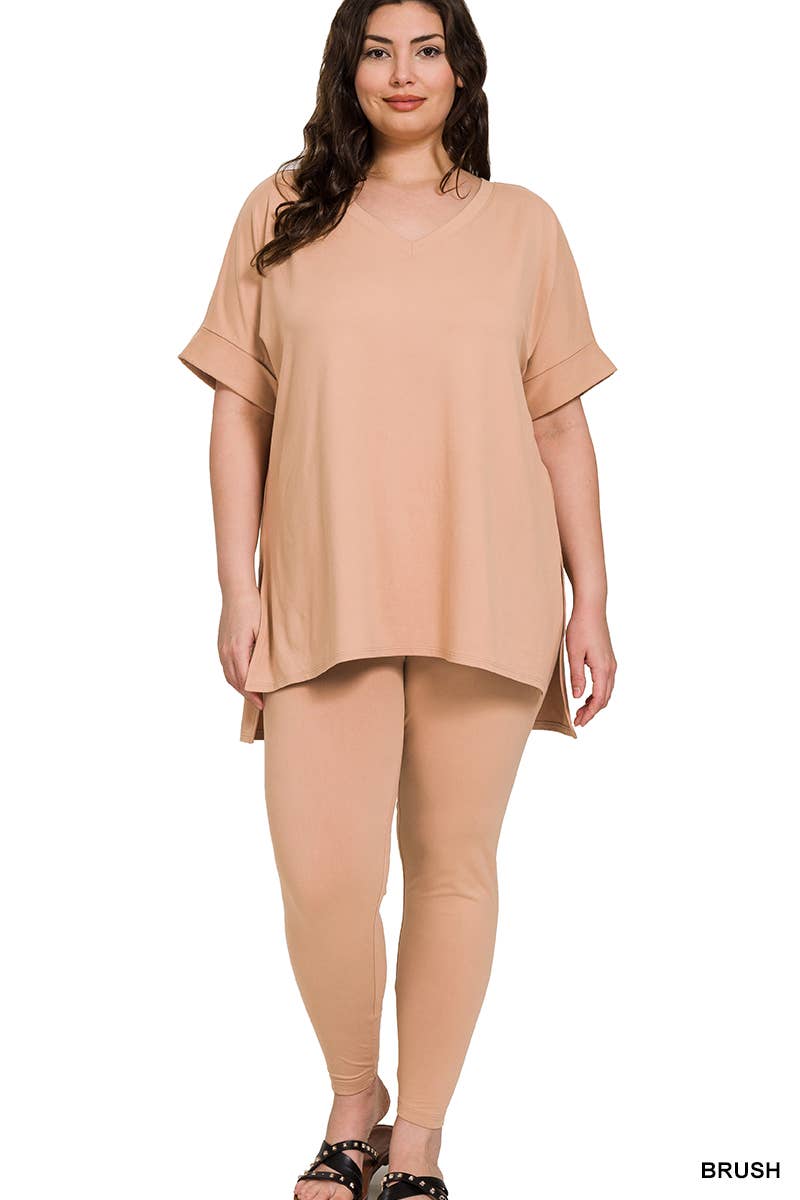 ",,..Plus Microfiber Lounge Wear 2 Pc Set