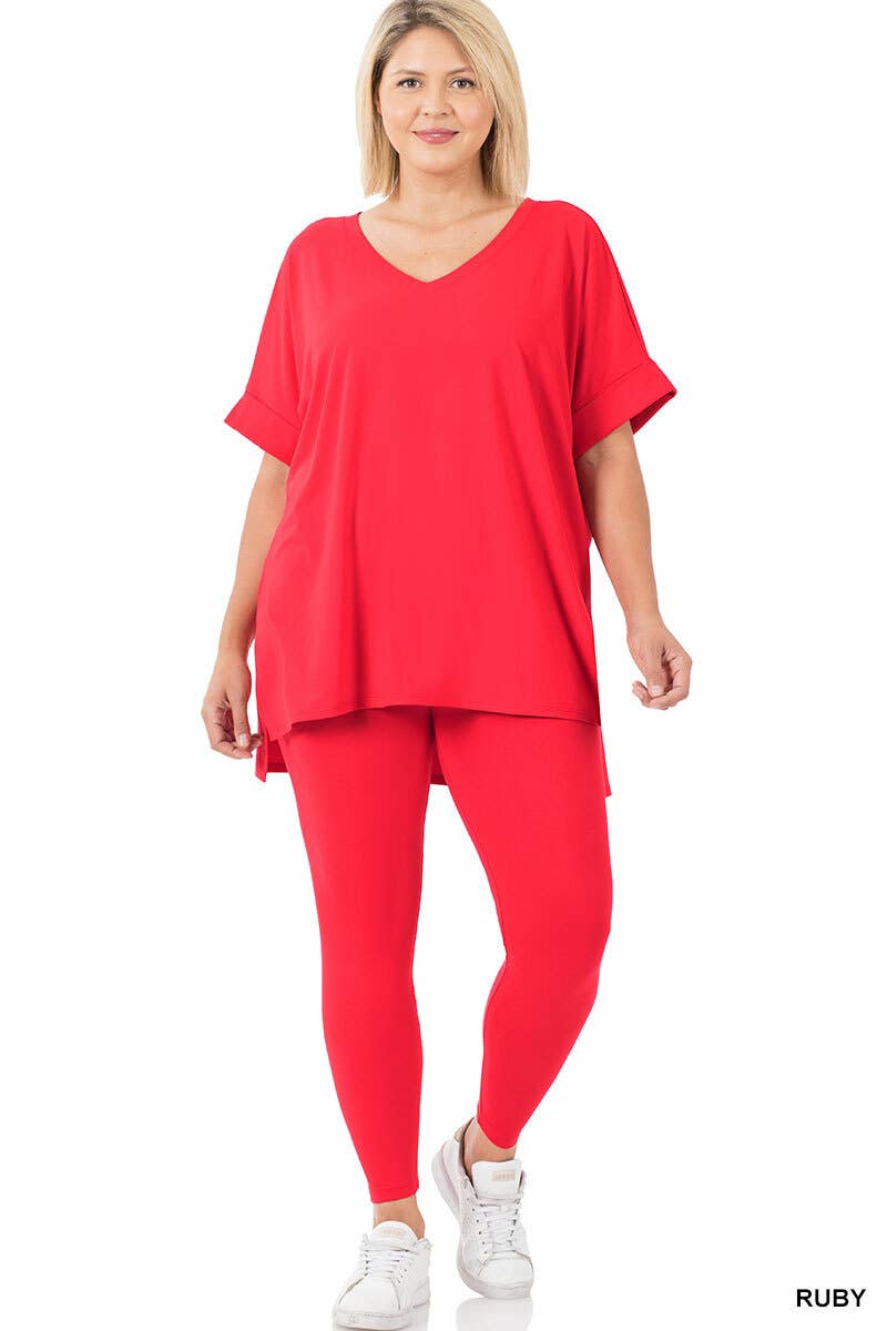 ",,..Plus Microfiber Lounge Wear 2 Pc Set