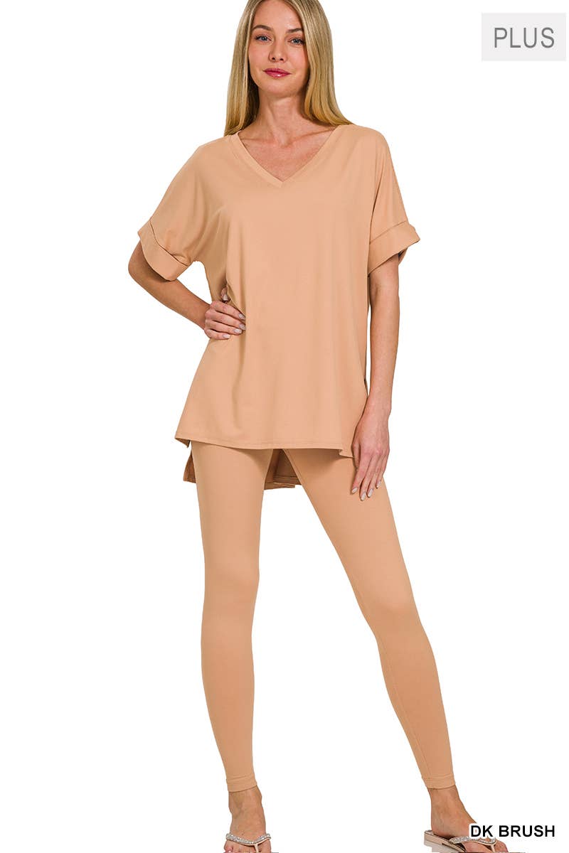 ",,..Plus Microfiber Lounge Wear 2 Pc Set