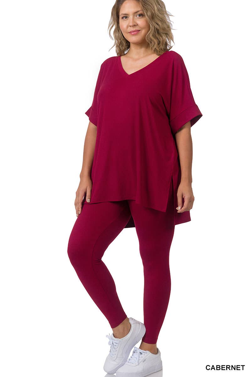 ",,..Plus Microfiber Lounge Wear 2 Pc Set