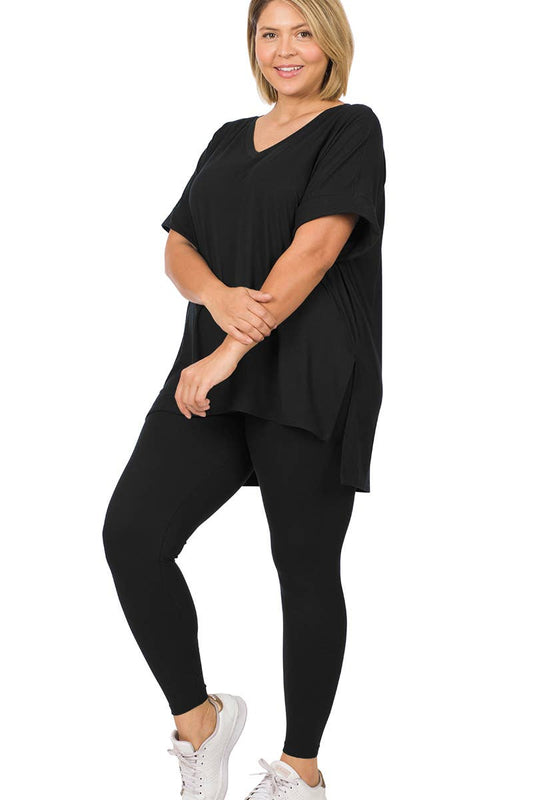 ",,..Plus Microfiber Lounge Wear 2 Pc Set