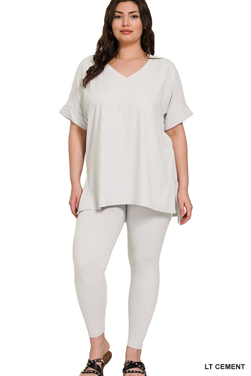 ",,..Plus Microfiber Lounge Wear 2 Pc Set