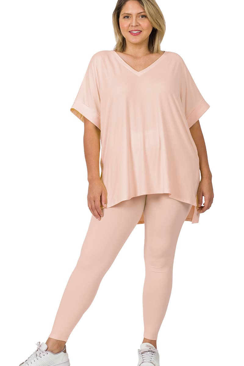 ",,..Plus Microfiber Lounge Wear 2 Pc Set