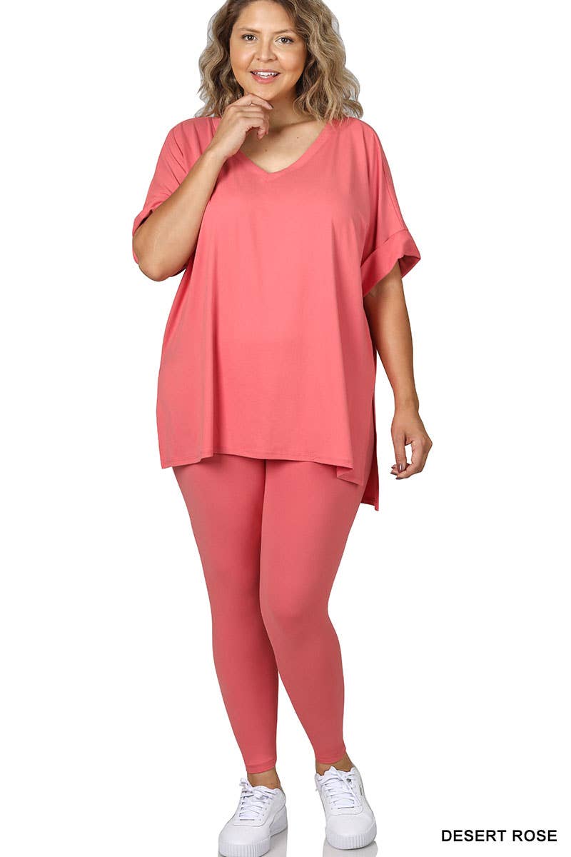 ",,..Plus Microfiber Lounge Wear 2 Pc Set