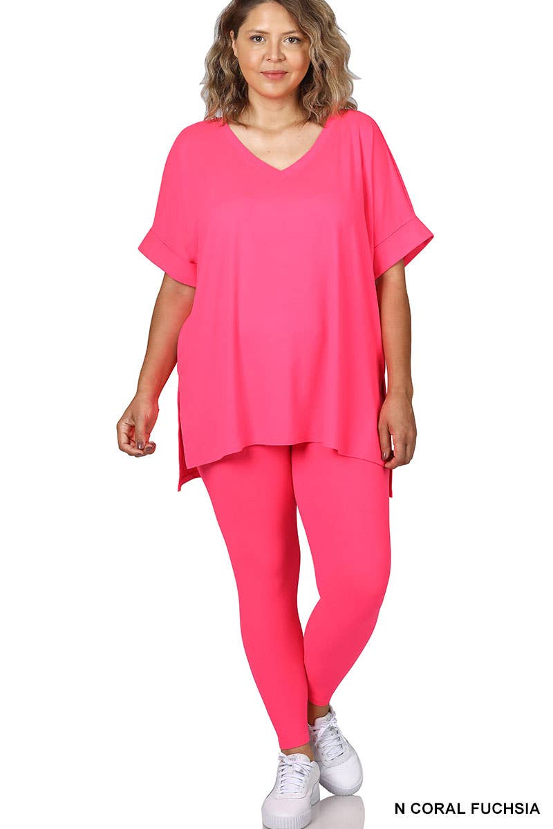",,..Plus Microfiber Lounge Wear 2 Pc Set