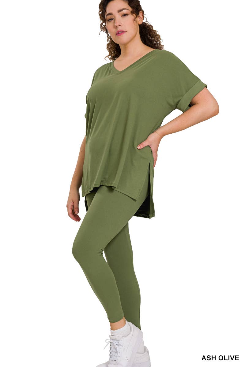",,..Plus Microfiber Lounge Wear 2 Pc Set
