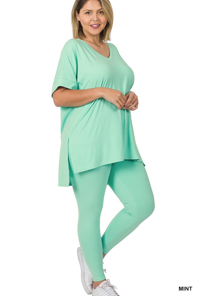 ",,..Plus Microfiber Lounge Wear 2 Pc Set