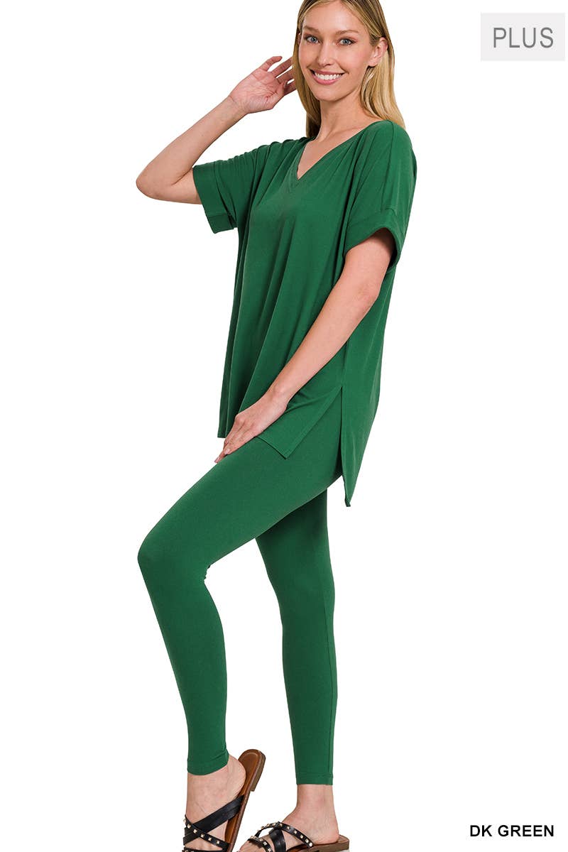 ",,..Plus Microfiber Lounge Wear 2 Pc Set