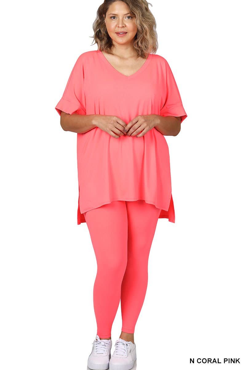 ",,..Plus Microfiber Lounge Wear 2 Pc Set