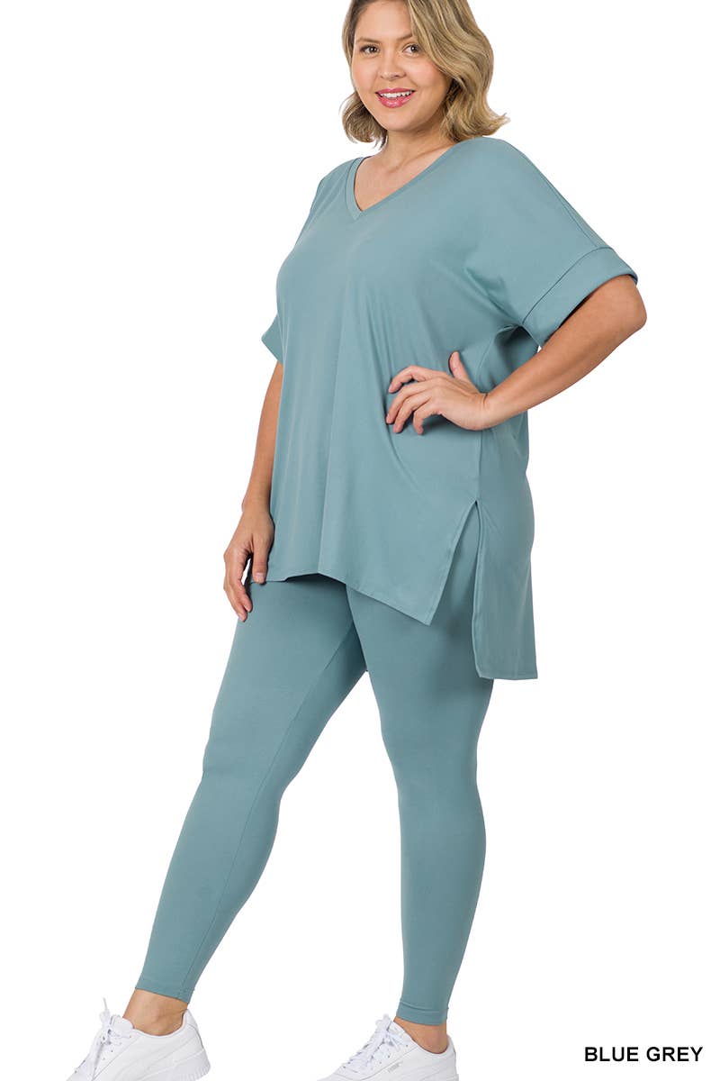 ",,..Plus Microfiber Lounge Wear 2 Pc Set