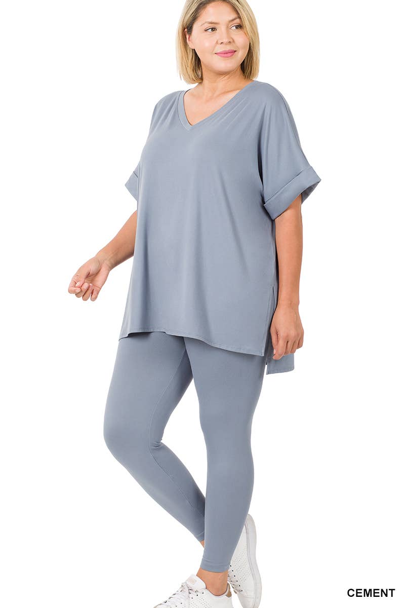 ",,..Plus Microfiber Lounge Wear 2 Pc Set