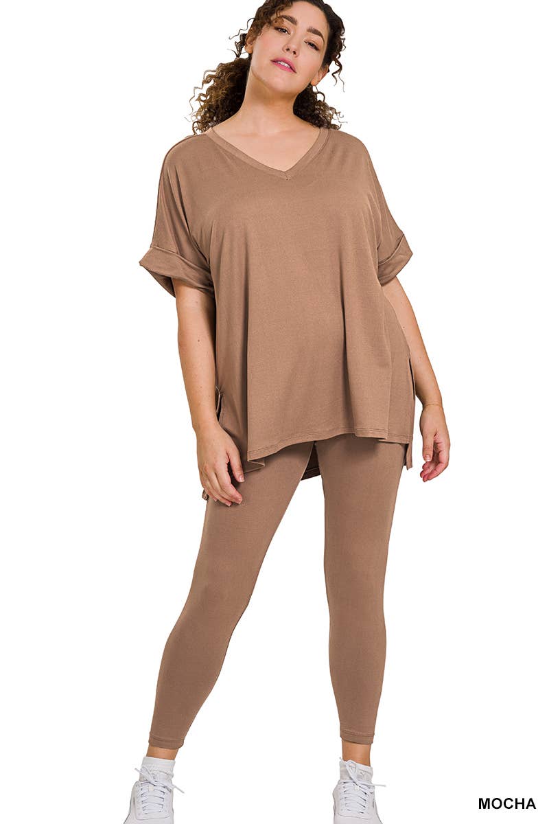 ",,..Plus Microfiber Lounge Wear 2 Pc Set