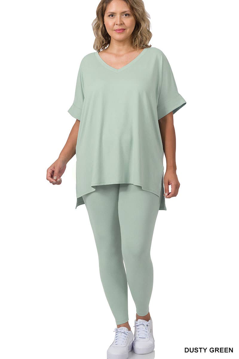 ",,..Plus Microfiber Lounge Wear 2 Pc Set