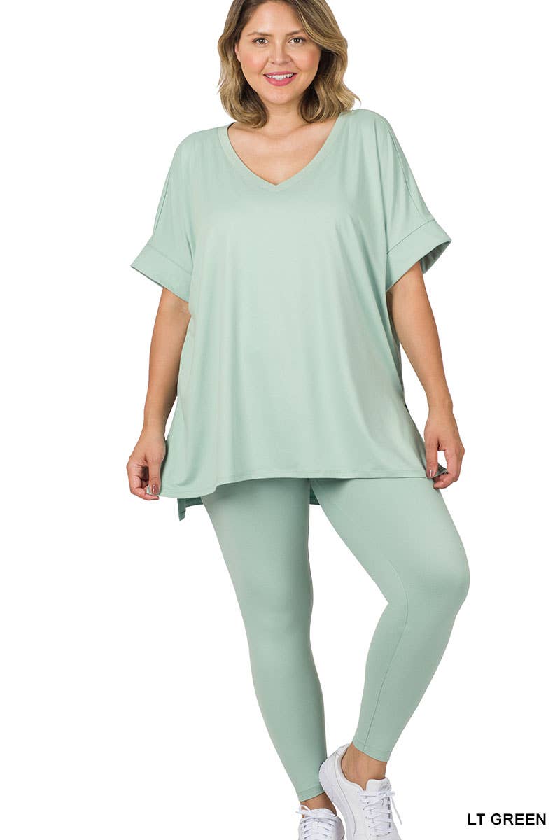 ",,..Plus Microfiber Lounge Wear 2 Pc Set