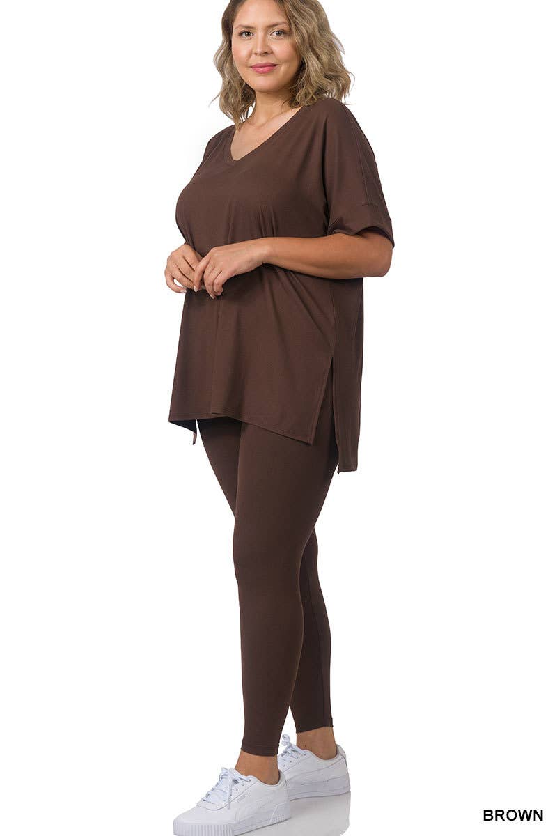 ",,..Plus Microfiber Lounge Wear 2 Pc Set