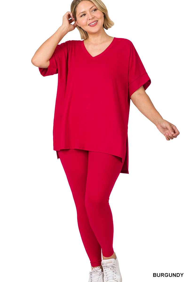 ",,..Plus Microfiber Lounge Wear 2 Pc Set