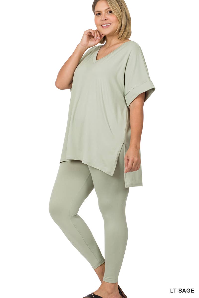 ",,..Plus Microfiber Lounge Wear 2 Pc Set