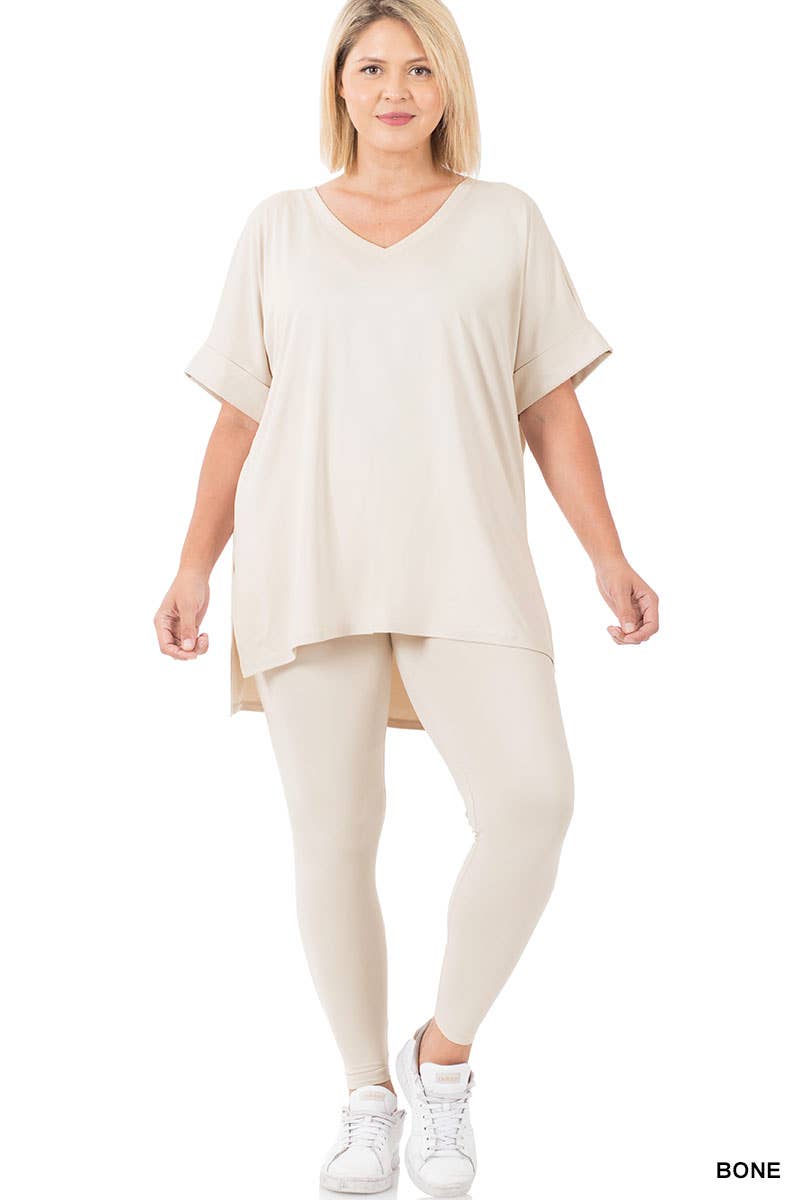 ",,..Plus Microfiber Lounge Wear 2 Pc Set