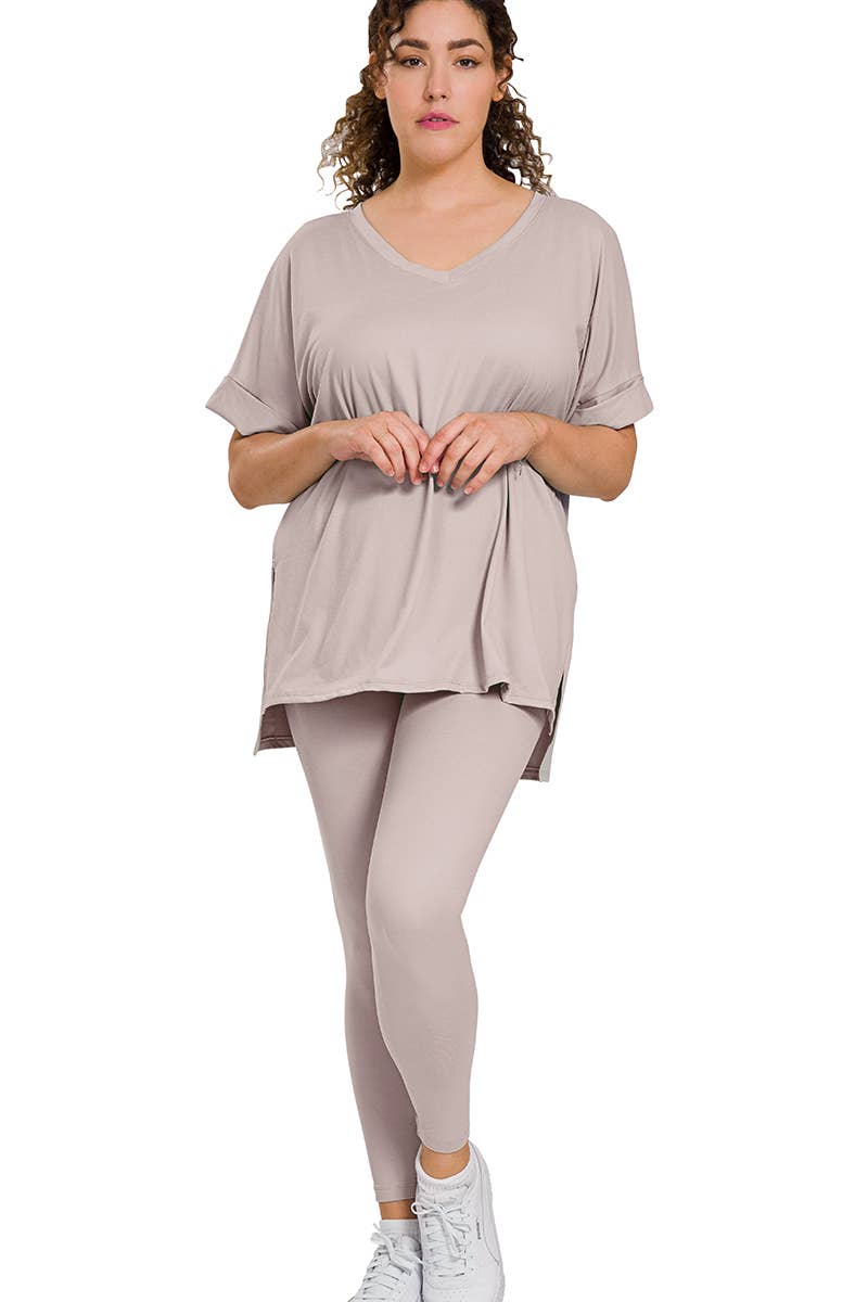 ",,..Plus Microfiber Lounge Wear 2 Pc Set
